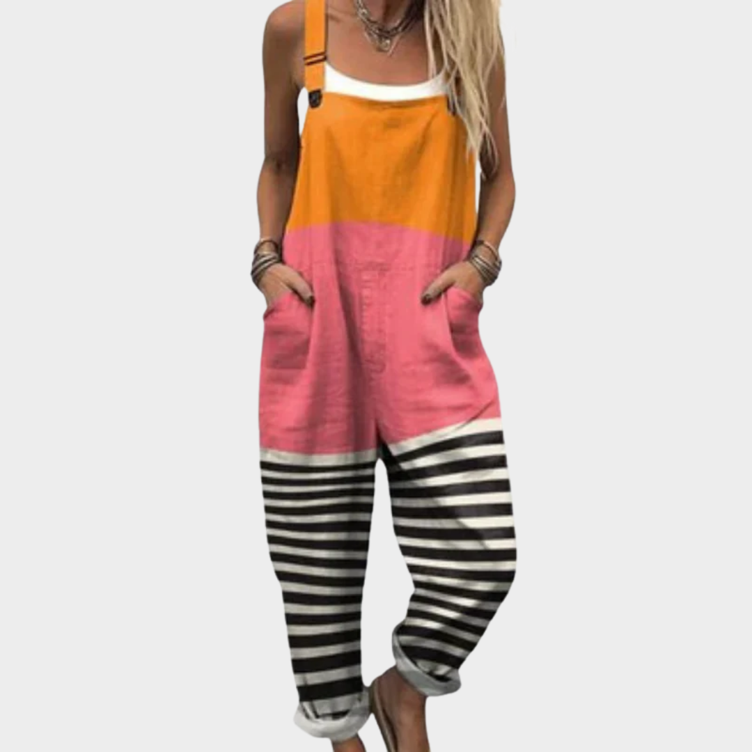 Louise | Elegant Multicolour Patch Jumpsuit