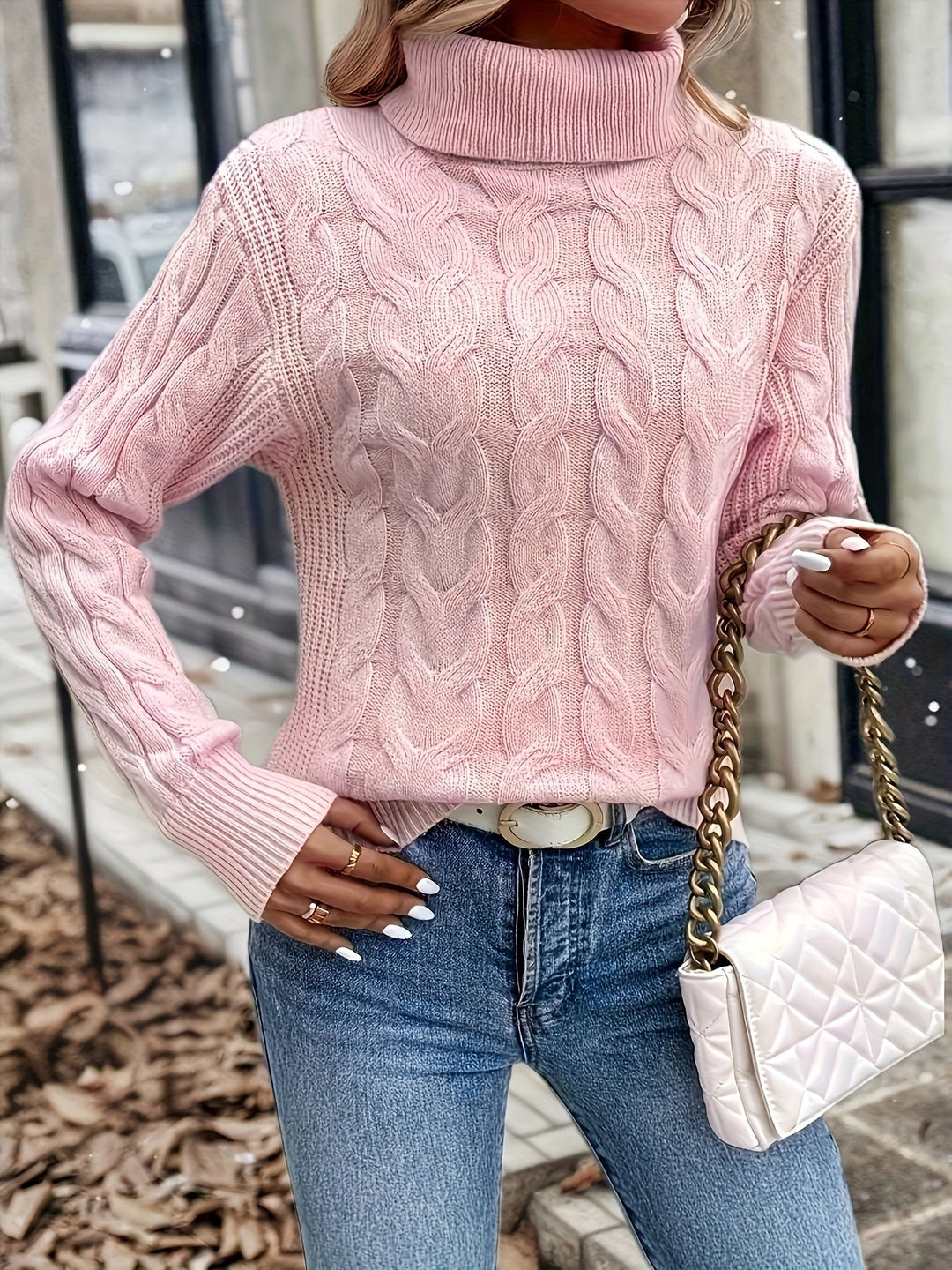 Celeste | Cozy Cable-Knit Turtleneck Jumper
