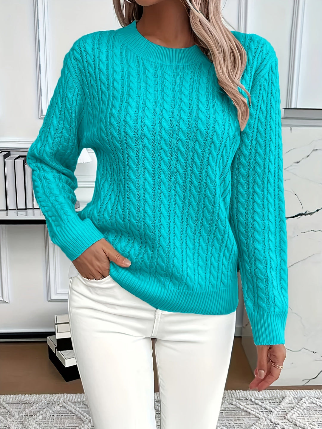 Faye | Cable-Knit Round Neck Jumper