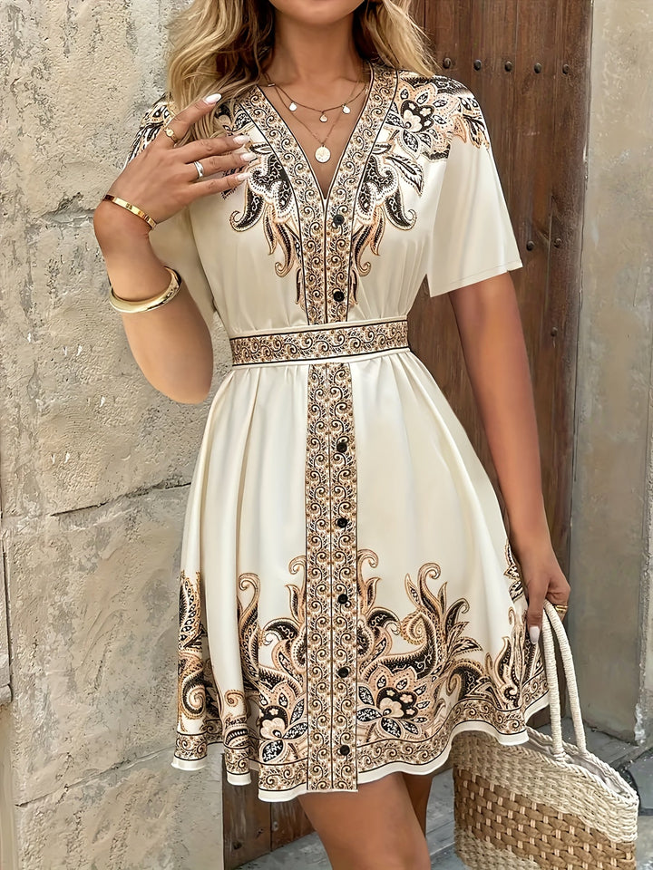 Georgia | Bohemian Print A-Line Dress