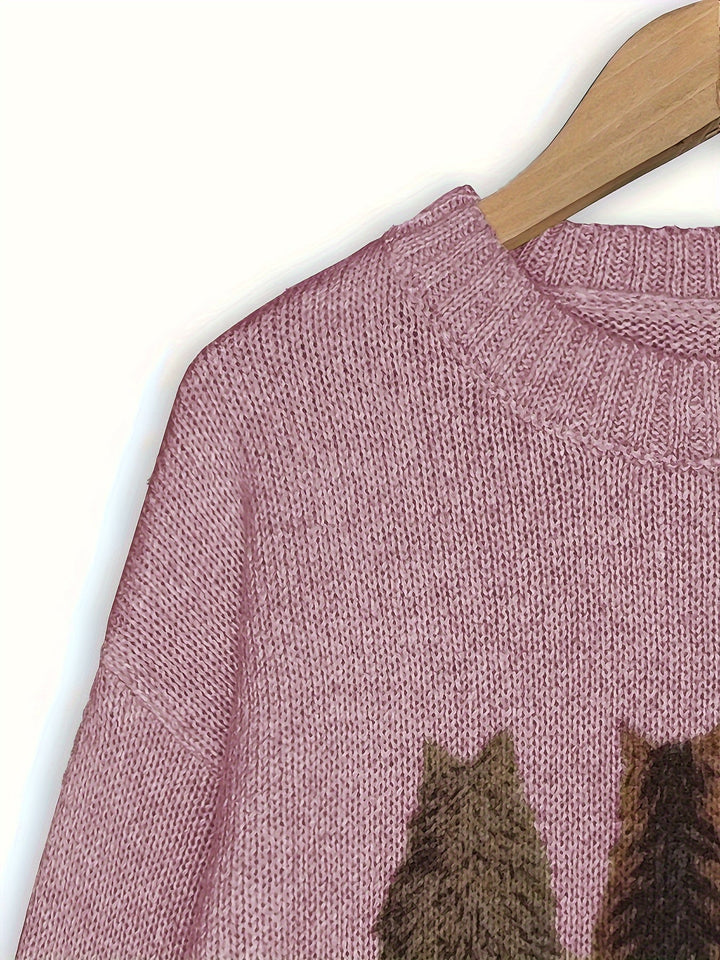 Tamara | Cozy Cat-Print Jumper