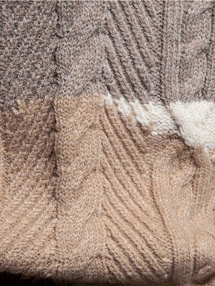 Simon | Textured Colour-Block Jumper