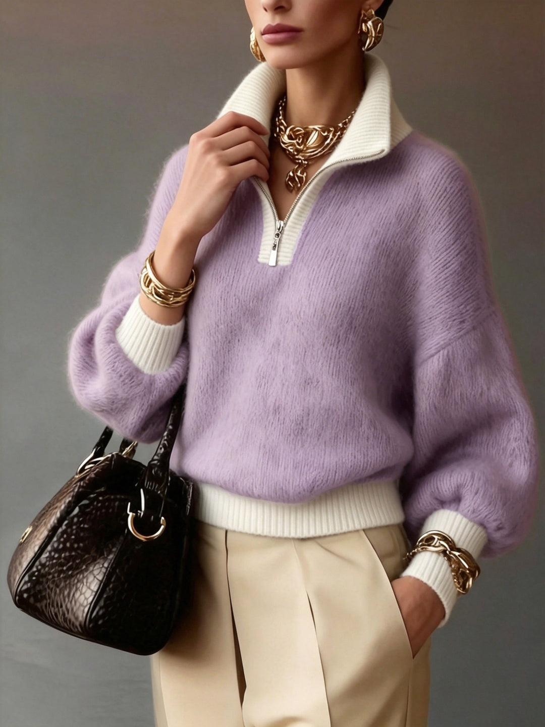 Cecily | Relaxed Half-Zip Jumper
