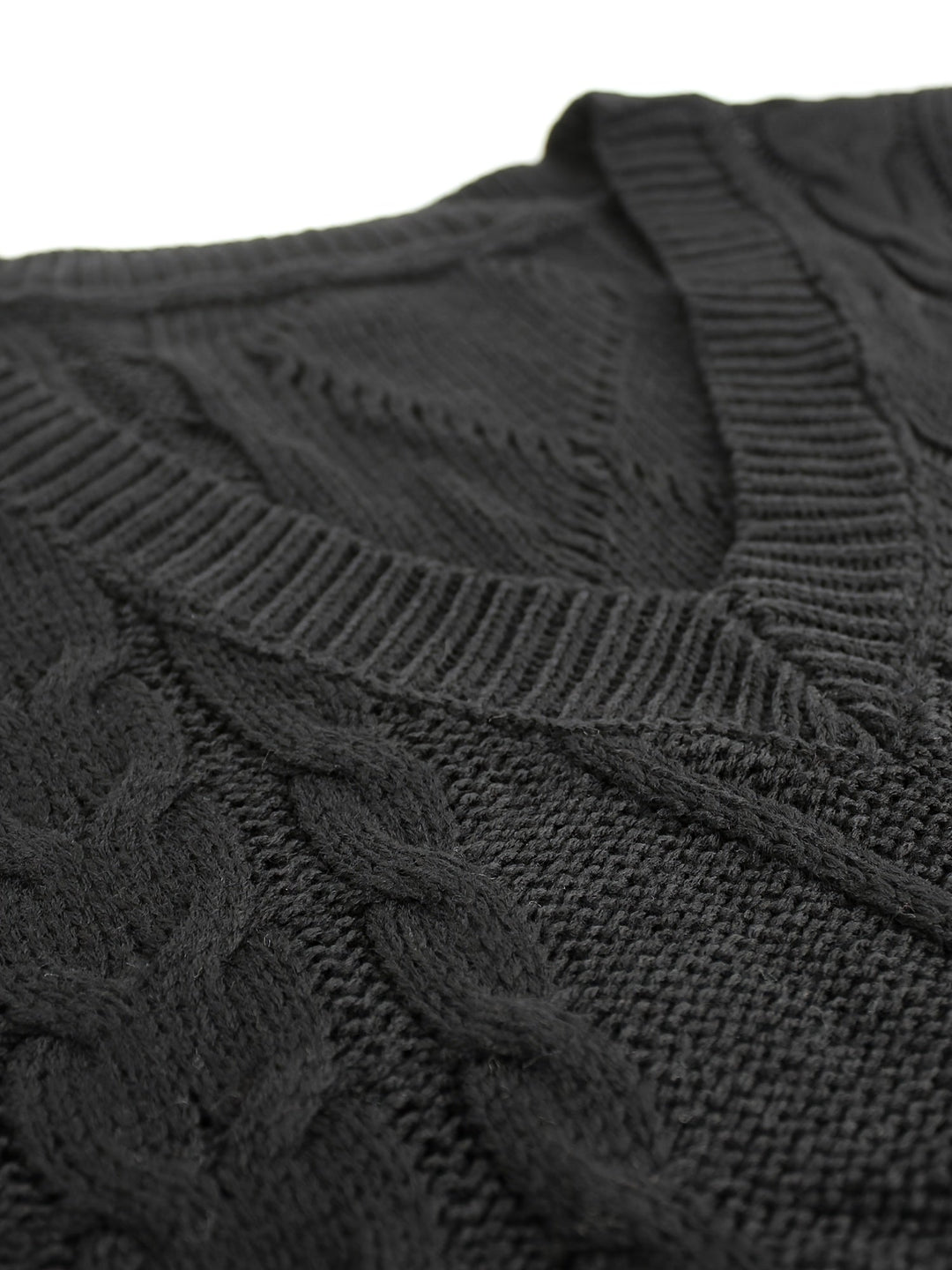 Cora | Cozy Cable-Knit V-Neck Jumper Vest