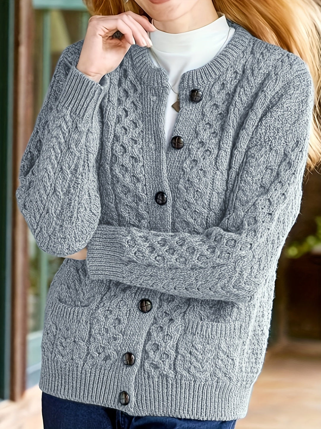 Fern | Textured Button-Front Cardigan