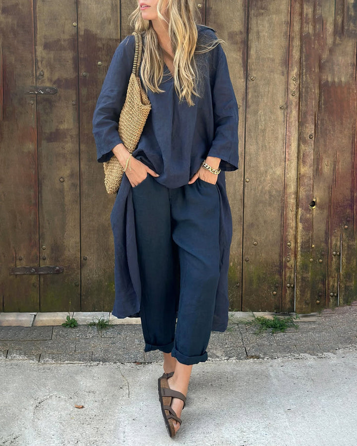 Stella | Elegant Loose V-Neck Set