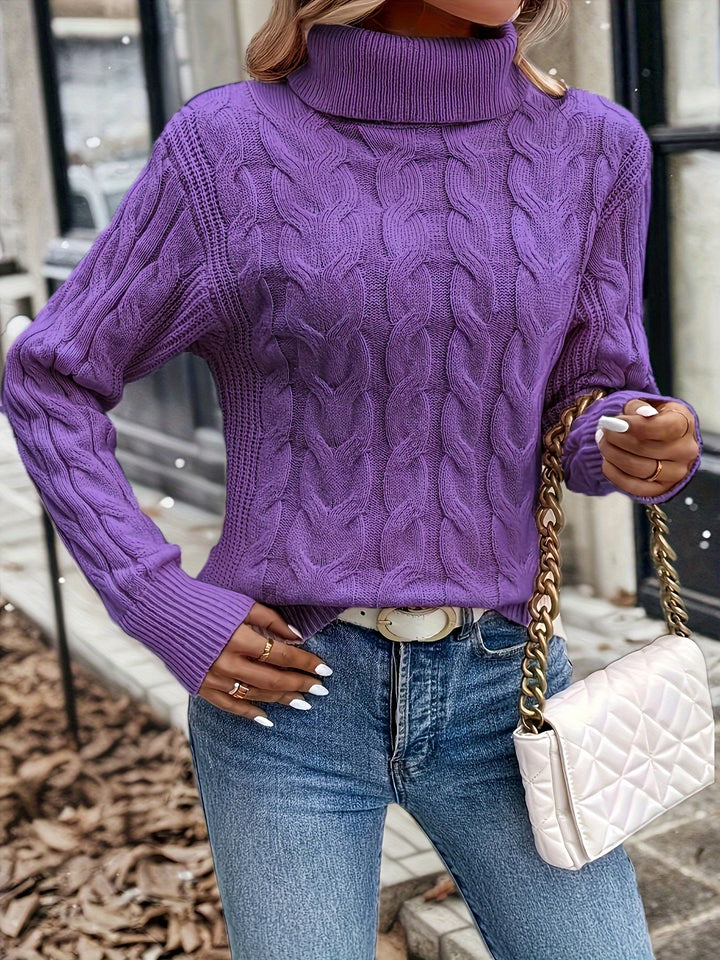 Celeste | Cozy Cable-Knit Turtleneck Jumper