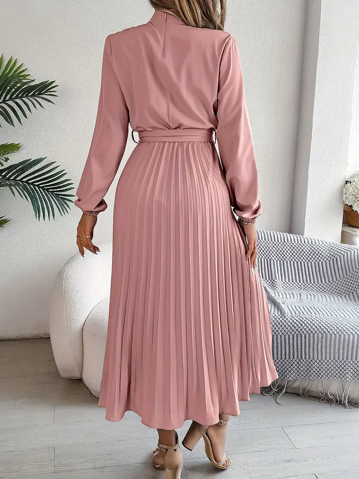 Isabelle | Long-Sleeve Belted Waist Midi Dress