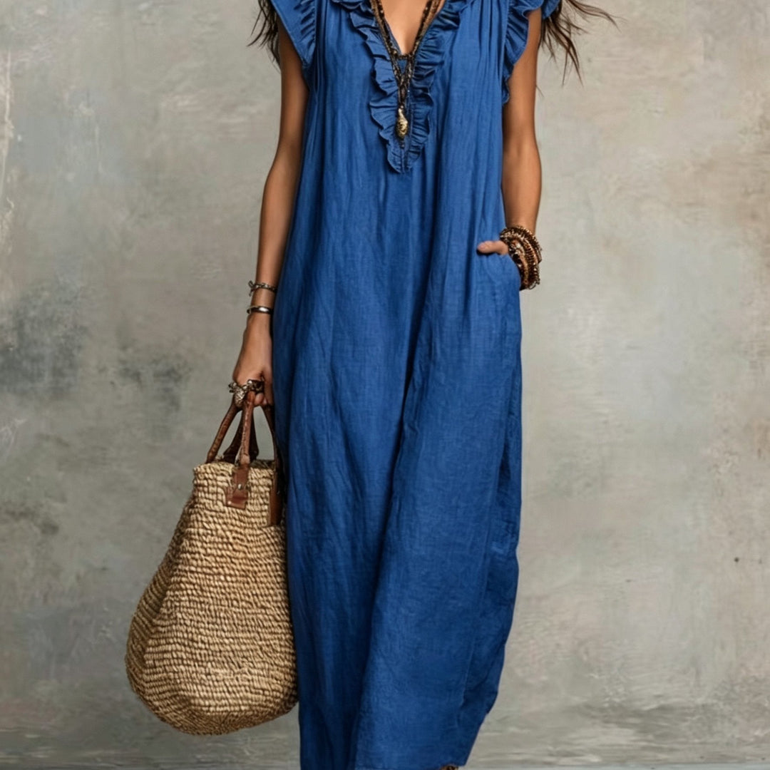 Marisol | Ruffled Bohemian Maxi Dress