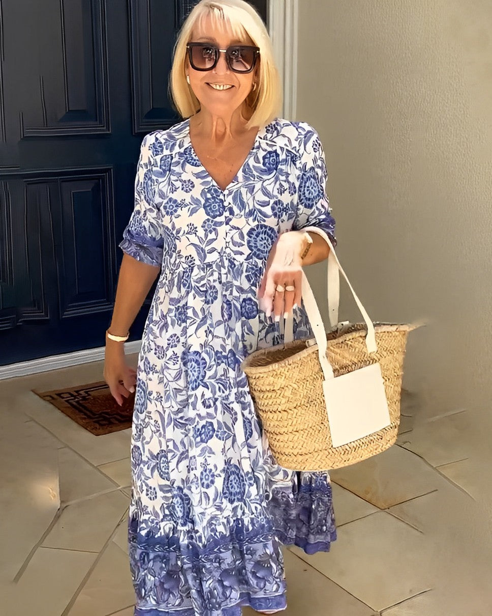 Keisha | Stylish V-Neck Floral Dress