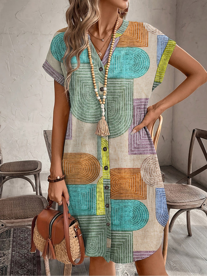 Miriam | Retro Print Shirt Dress