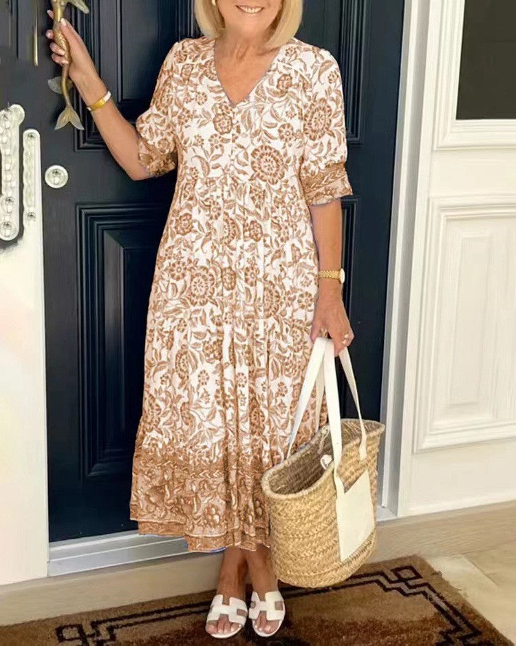 Keisha | Stylish V-Neck Floral Dress