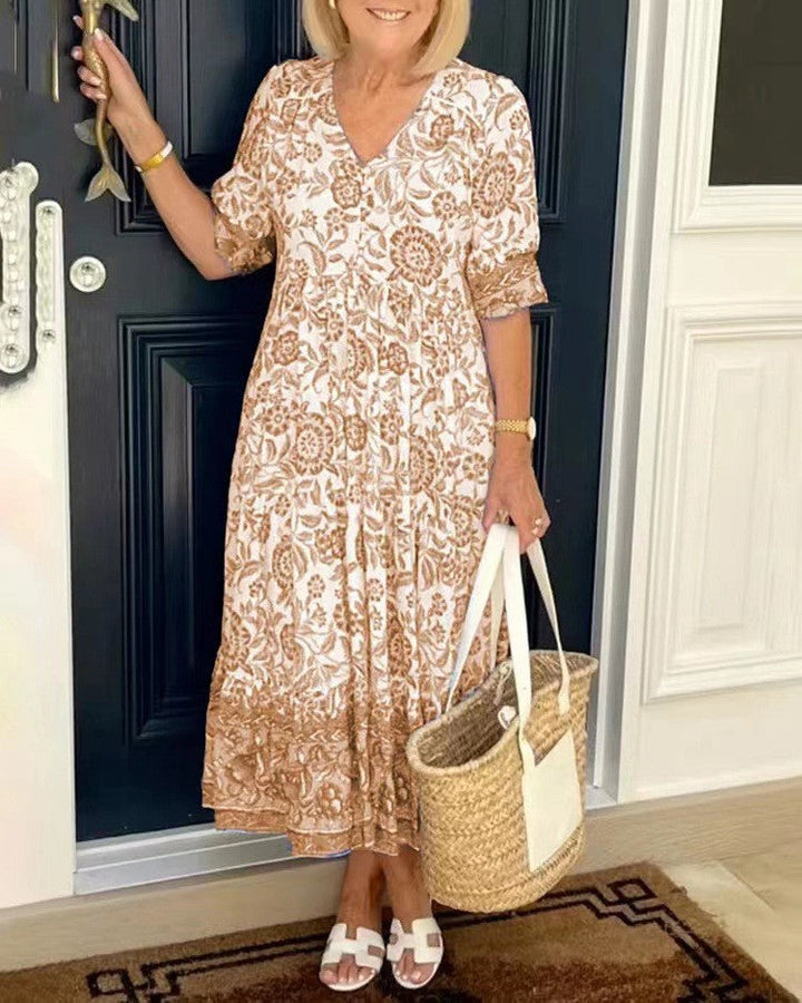 Keisha | Stylish V-Neck Floral Dress