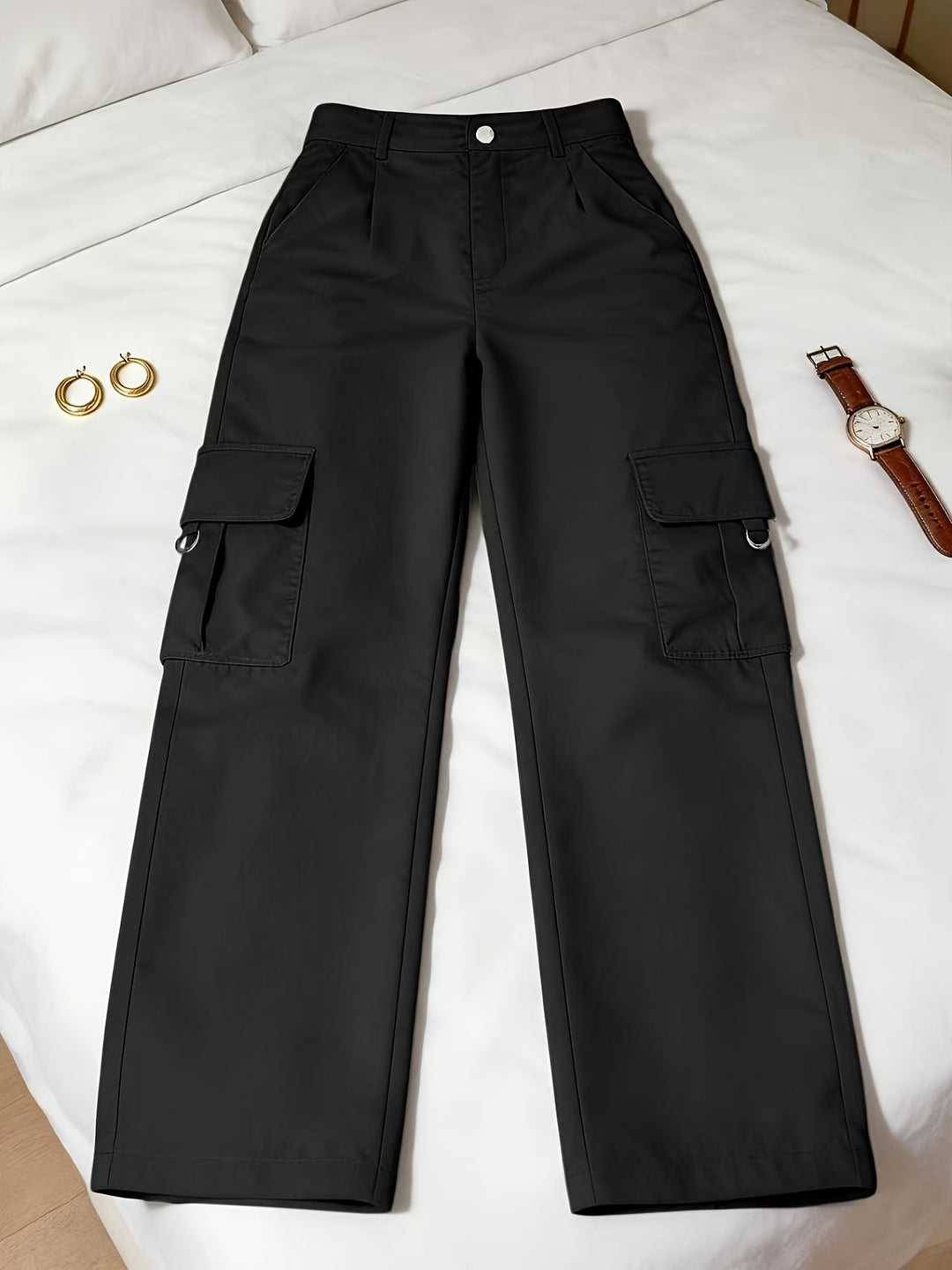 Bonnie | High-Waisted Wide-Leg Cargo Trousers