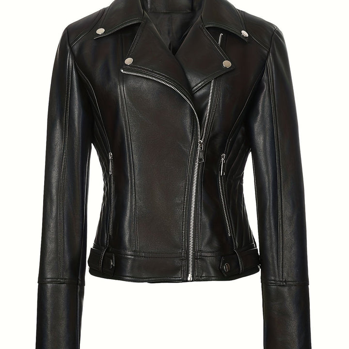 Mabel | Sculpted Zip-Front Moto Jacket
