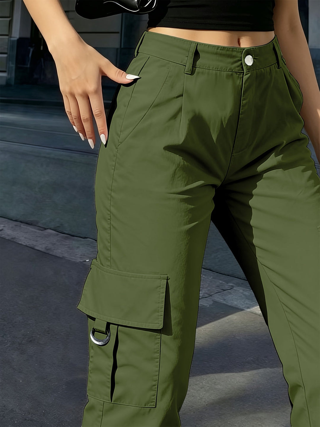 Bonnie | High-Waisted Wide-Leg Cargo Trousers