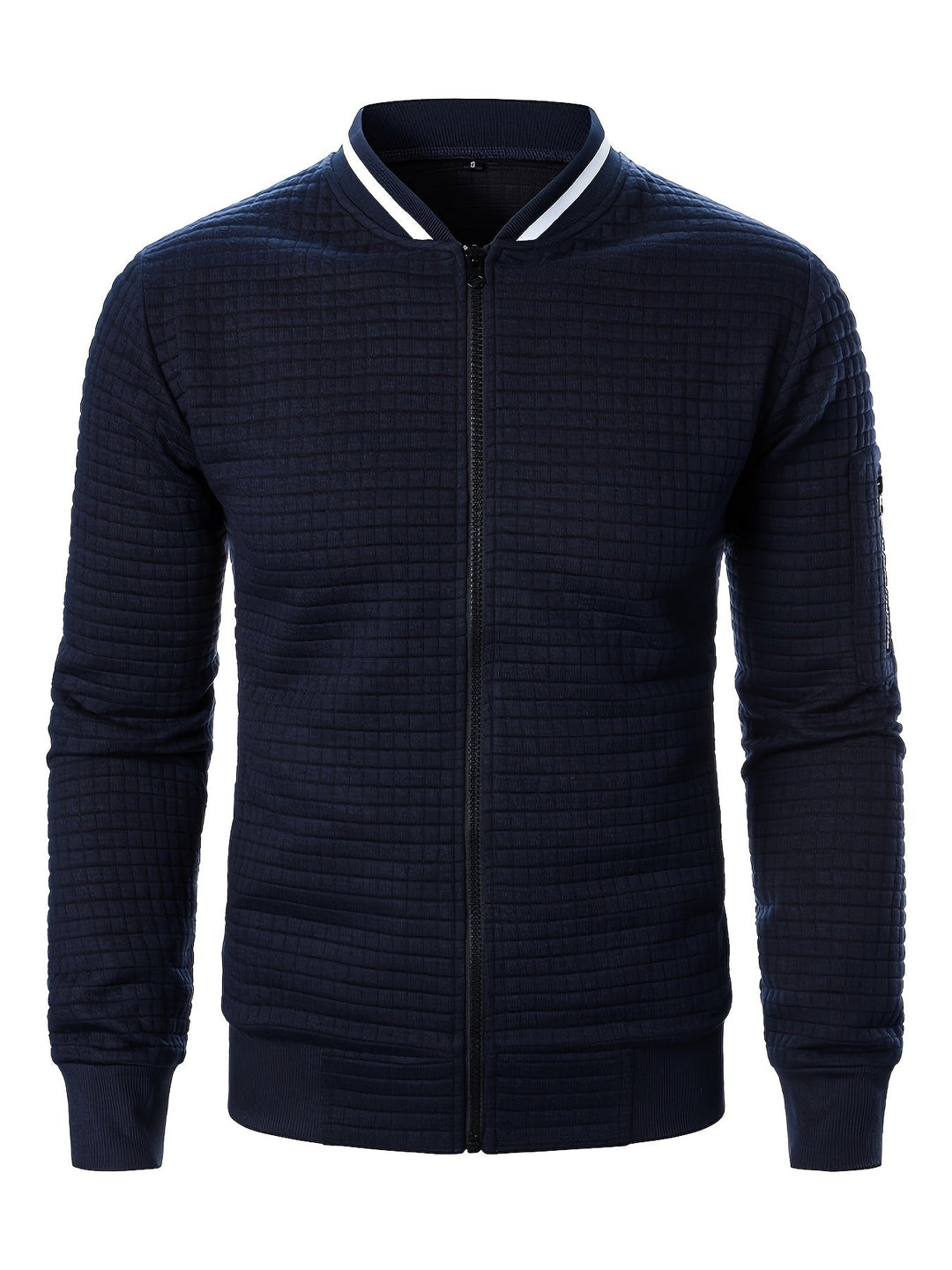 Raymond | Textured Zip-Up Bomber Jacket