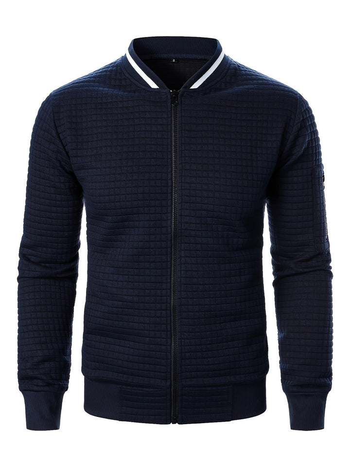 Raymond | Textured Zip-Up Bomber Jacket