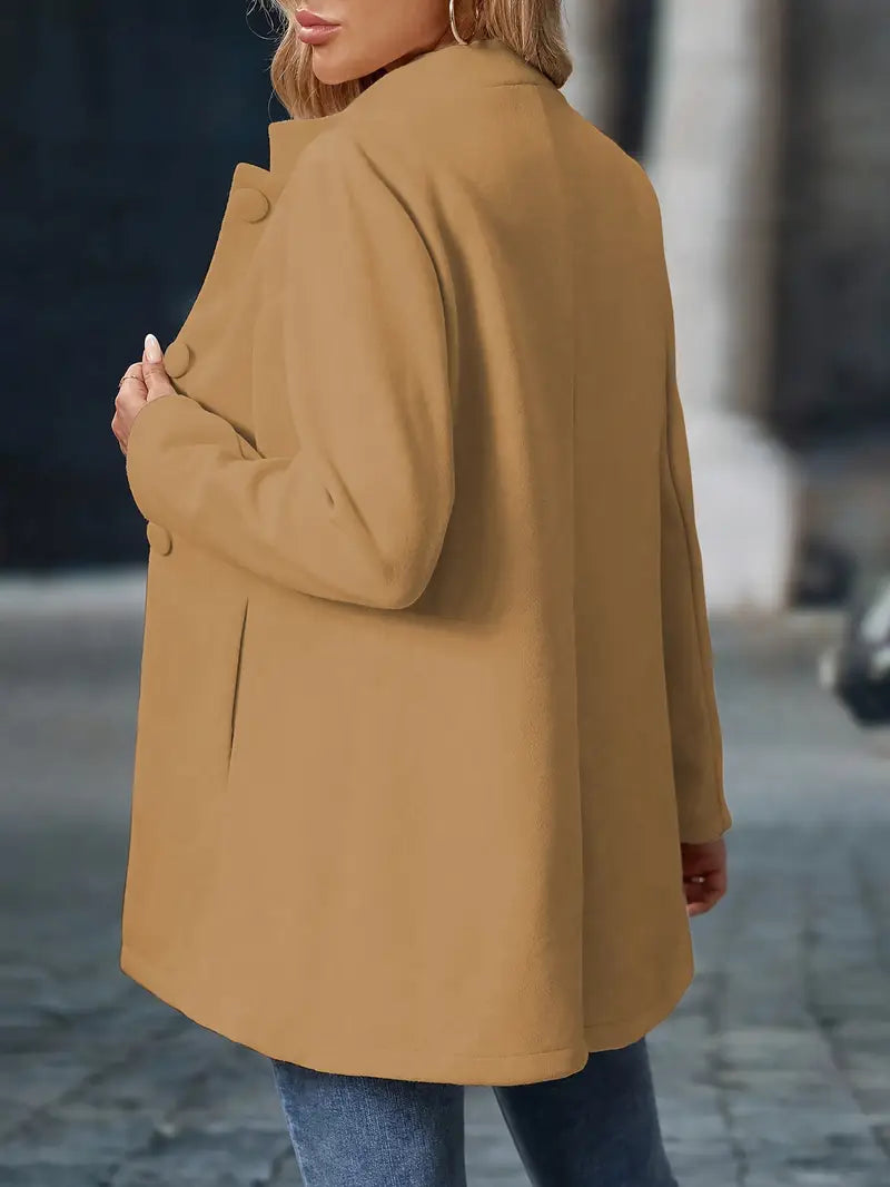 Juliette | Elegant Stand-Collar Button Coat