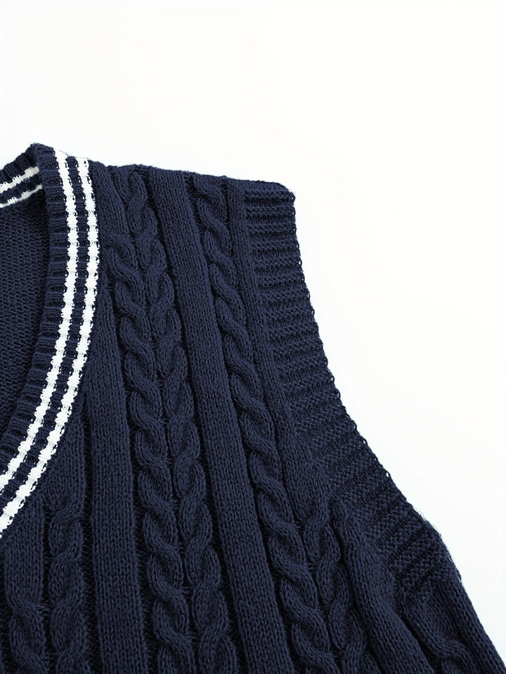 Gideon | Cable-Knit V-Neck Jumper Vest