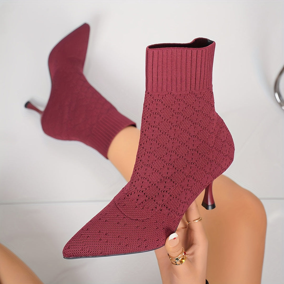 Tamsin | Pointed Sock-Style Ankle Boots