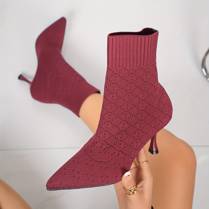Tamsin | Pointed Sock-Style Ankle Boots