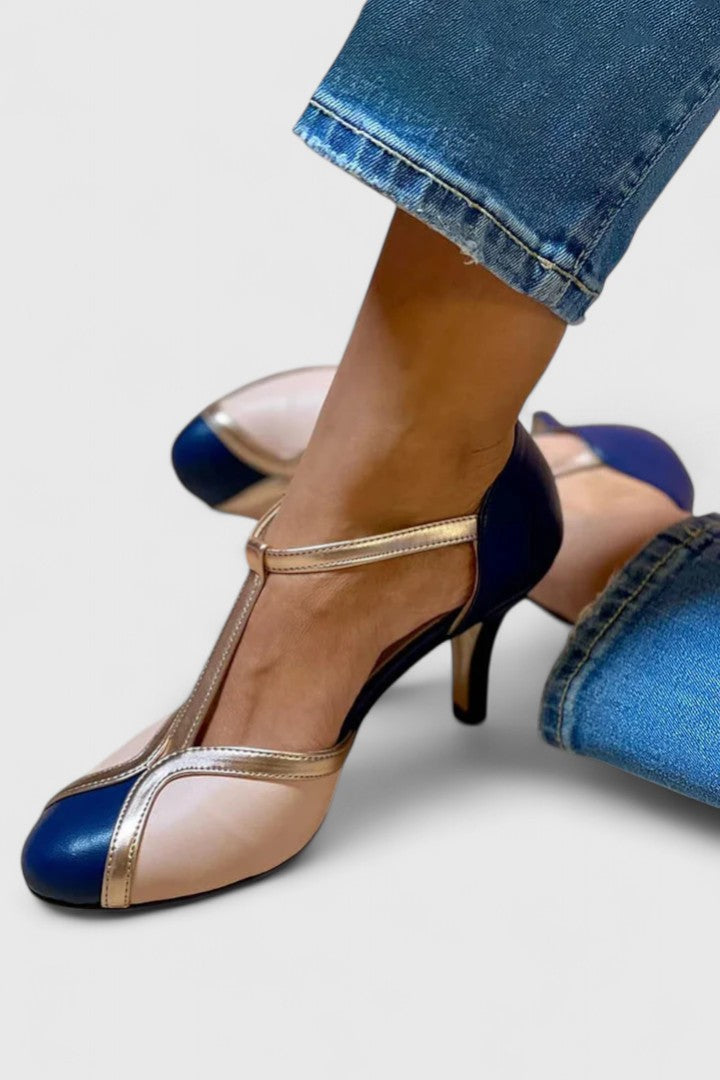Rachel | Comfortable Color Block Heels