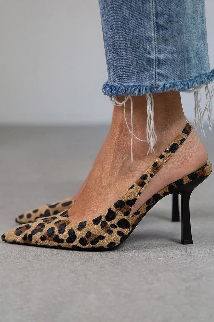 Nadia | Pointed Toe Leopard Print Heels