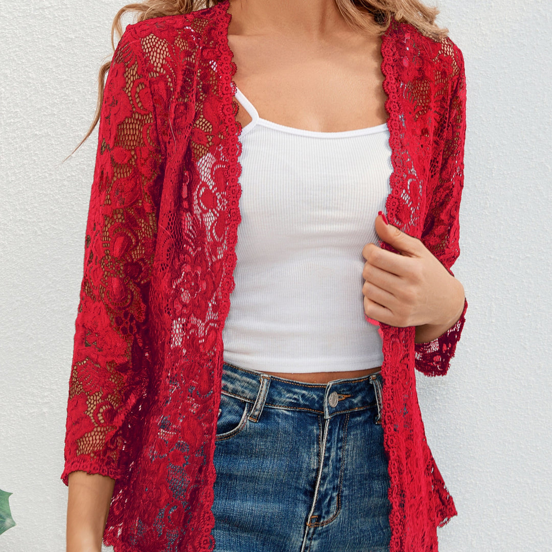 Cassandra | Floral Openwork Cardigan