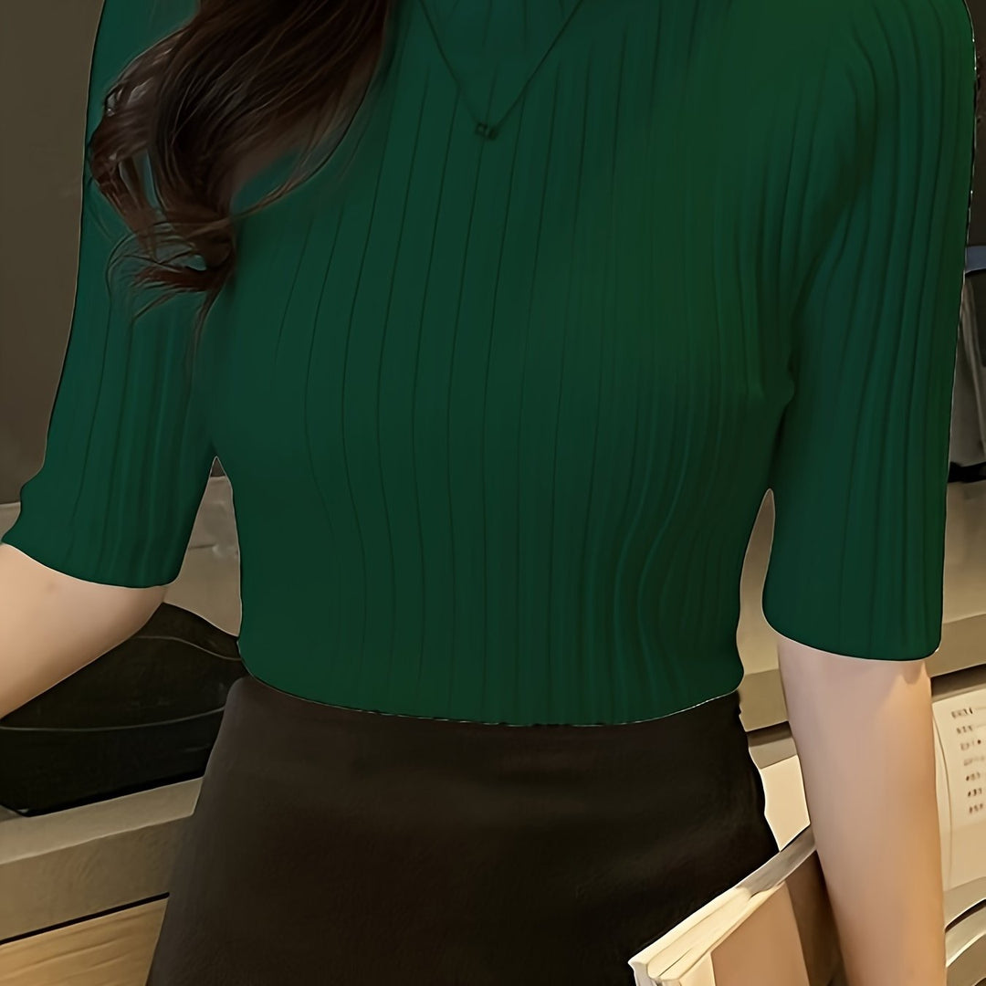 Verity | Ribbed Mock-Neck Top