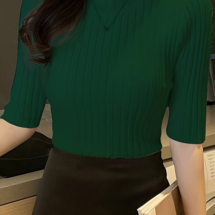 Verity | Ribbed Mock-Neck Top