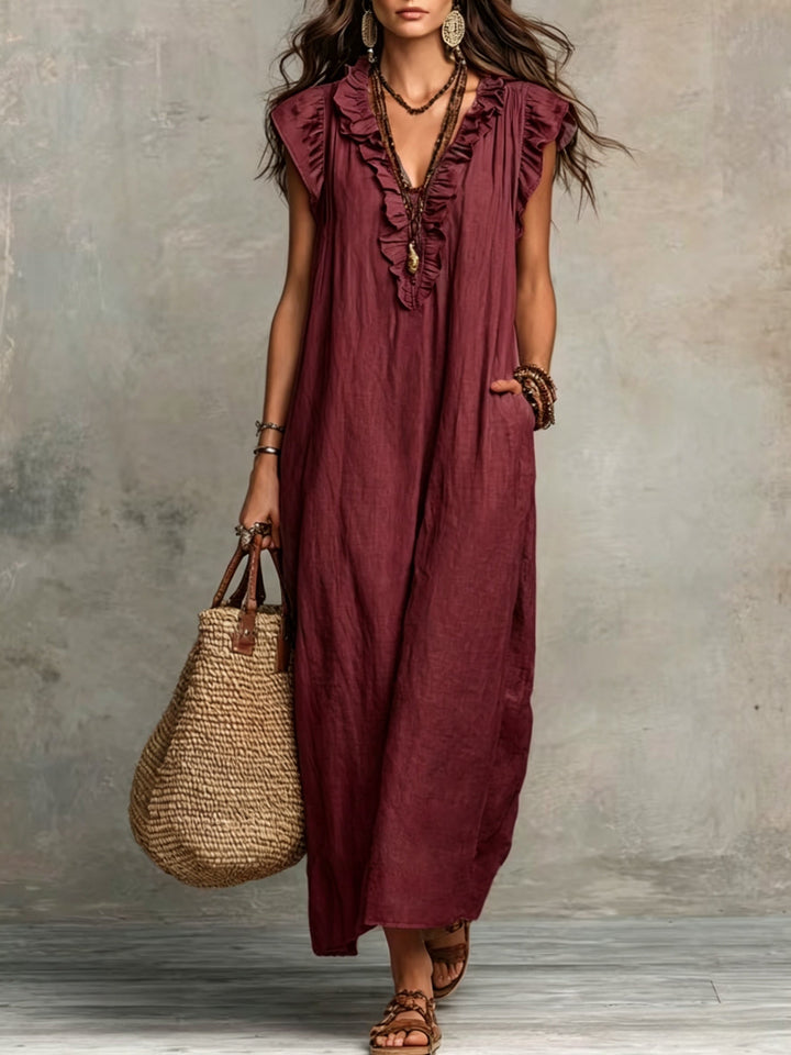 Marisol | Ruffled Bohemian Maxi Dress