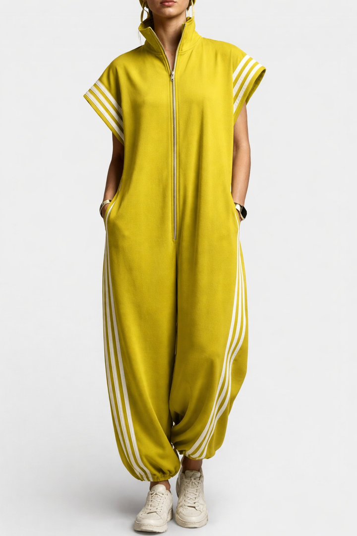 Valentina | Stylish Sleeveless Zip Neck Jumpsuit