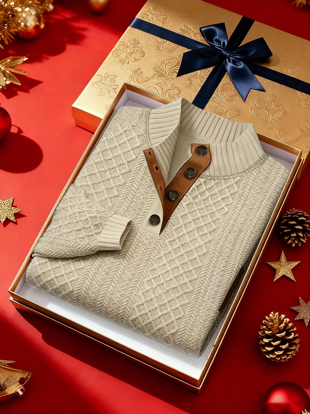 Lorenzo | Textured Stand-Collar Jumper