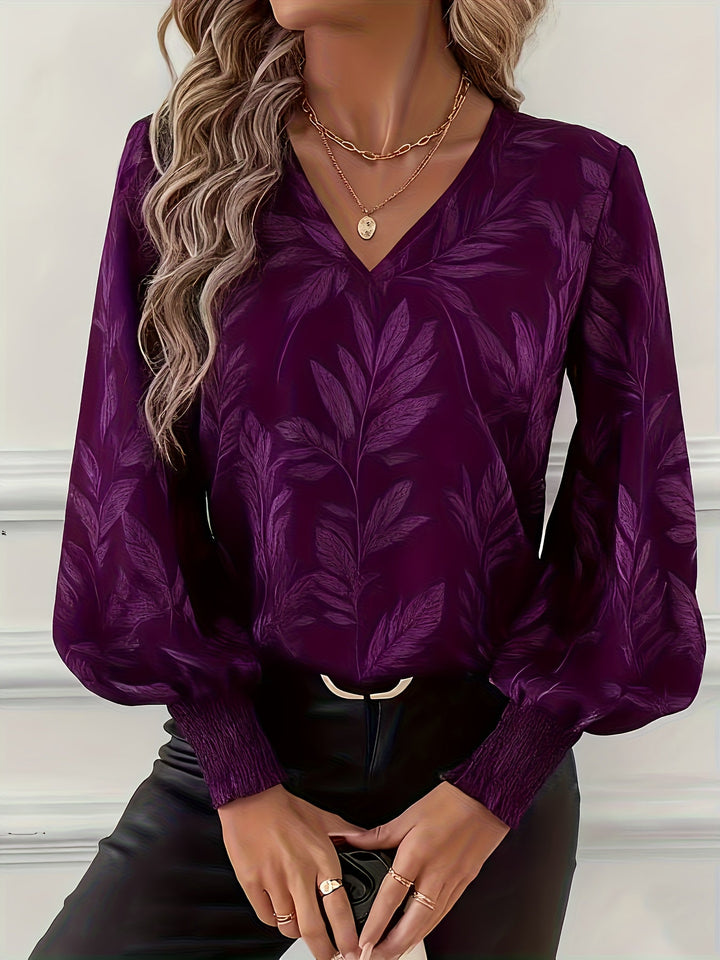 Elena | Botanical V-Neck Blouse