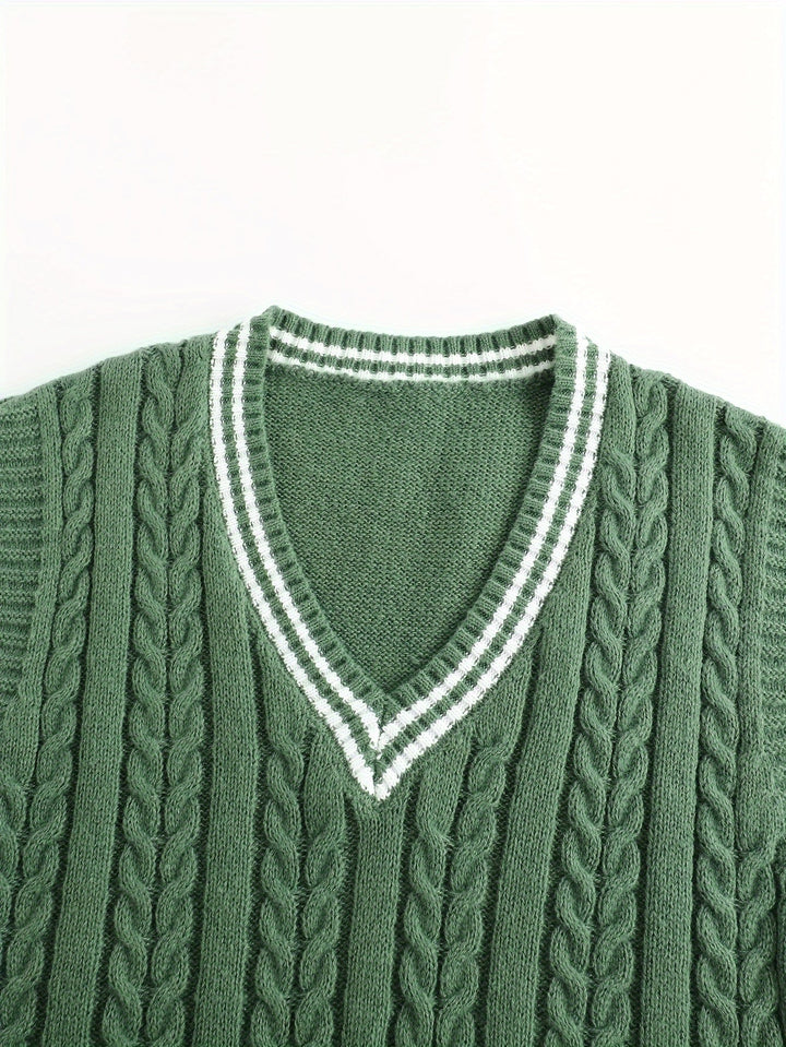 Gideon | Cable-Knit V-Neck Jumper Vest