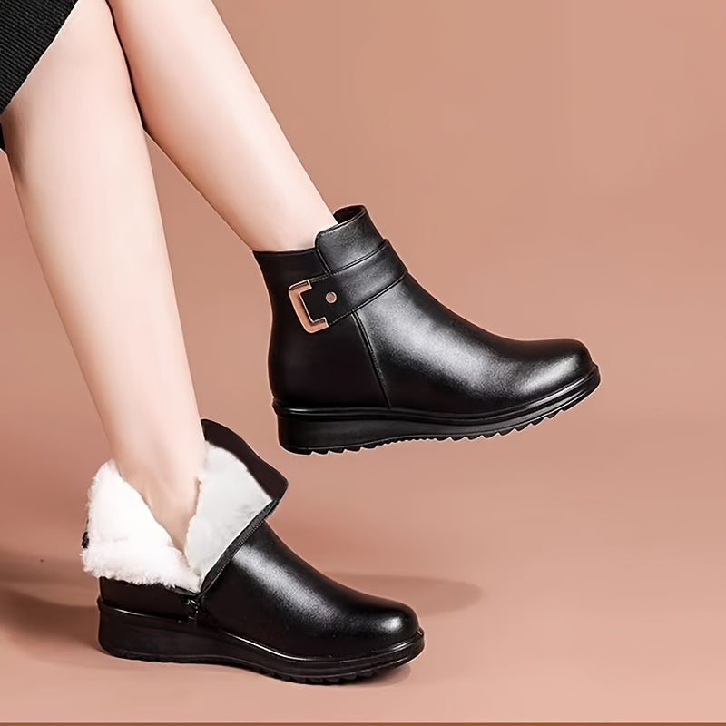 Bernadette | Cozy Buckle Ankle Boots