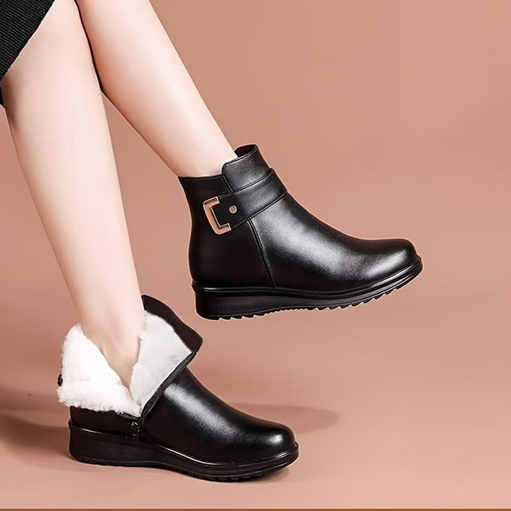 Bernadette | Cozy Buckle Ankle Boots