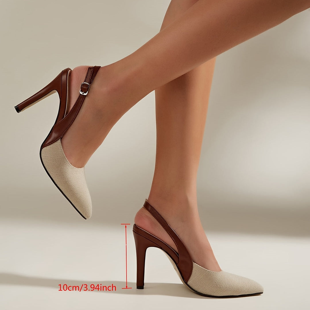 Amelie | Elegant Contrast Slingback Heels