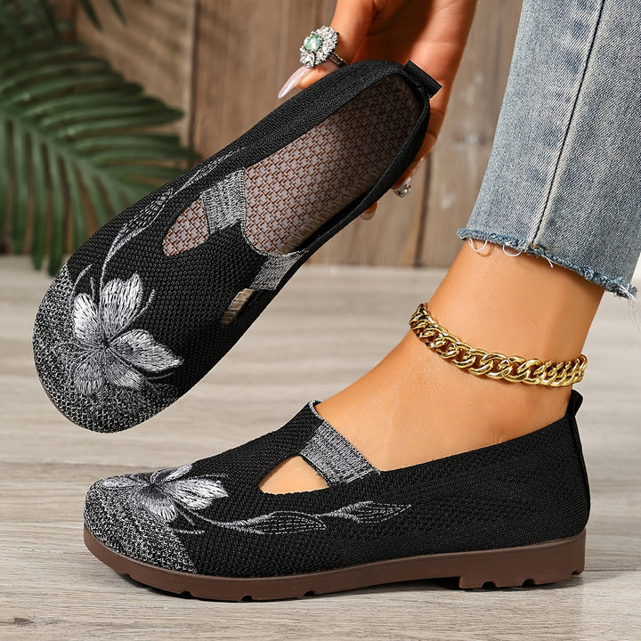 Marjorie | Embroidered Slip-On Flats
