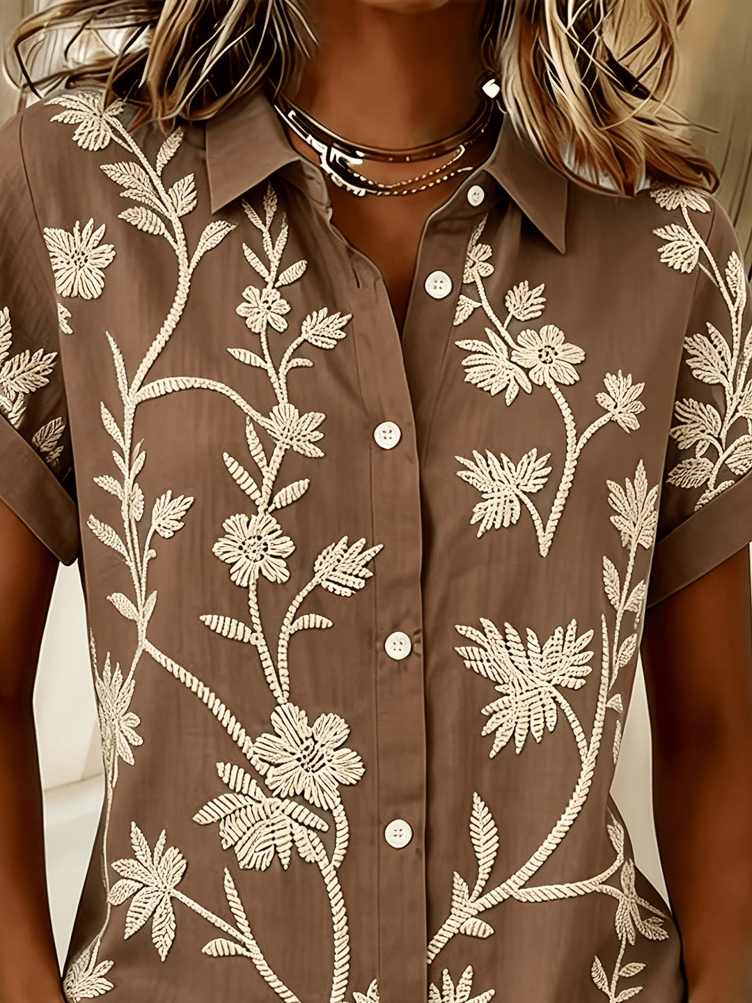 Regina | Botanical Print Shirt