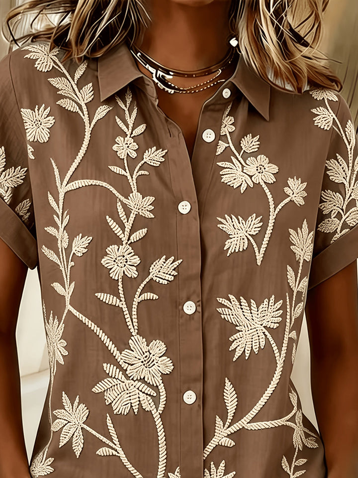 Regina | Botanical Print Shirt