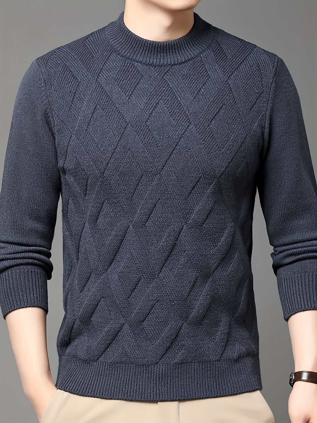 Ellis | Textured Mock-Neck Jumper