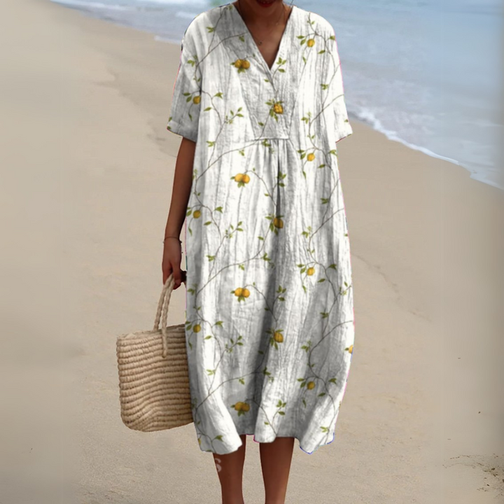 Stella | Elegant Floral V-Neck Dress