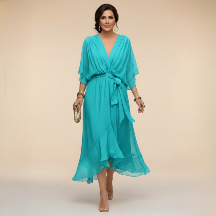 Abigail | Stylish Chiffon V-Neck Dress