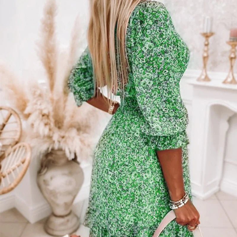 Penelope | Elegant Floral V-Neck Dress