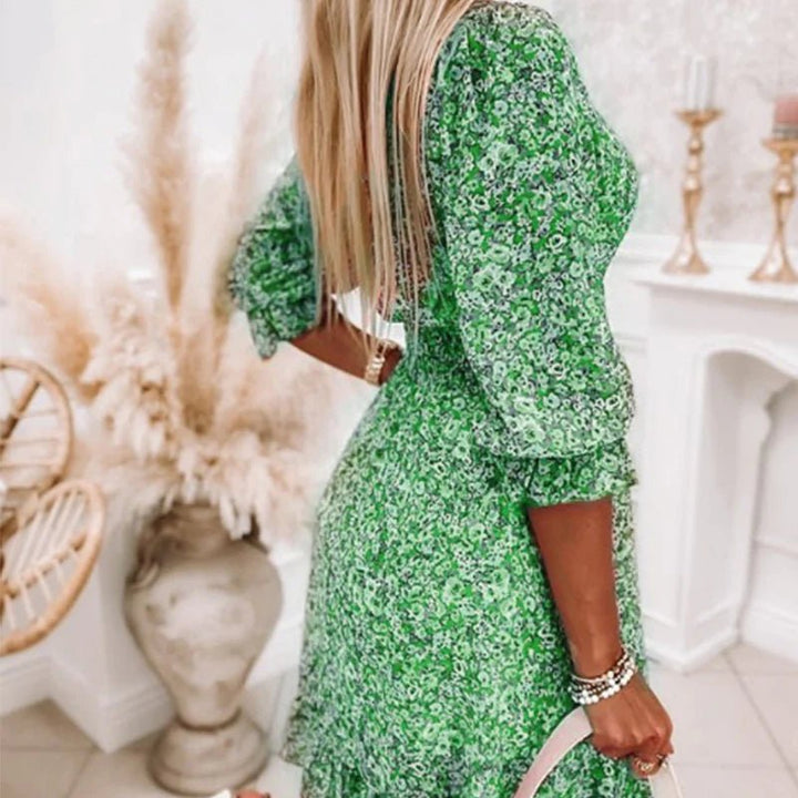 Penelope | Elegant Floral V-Neck Dress