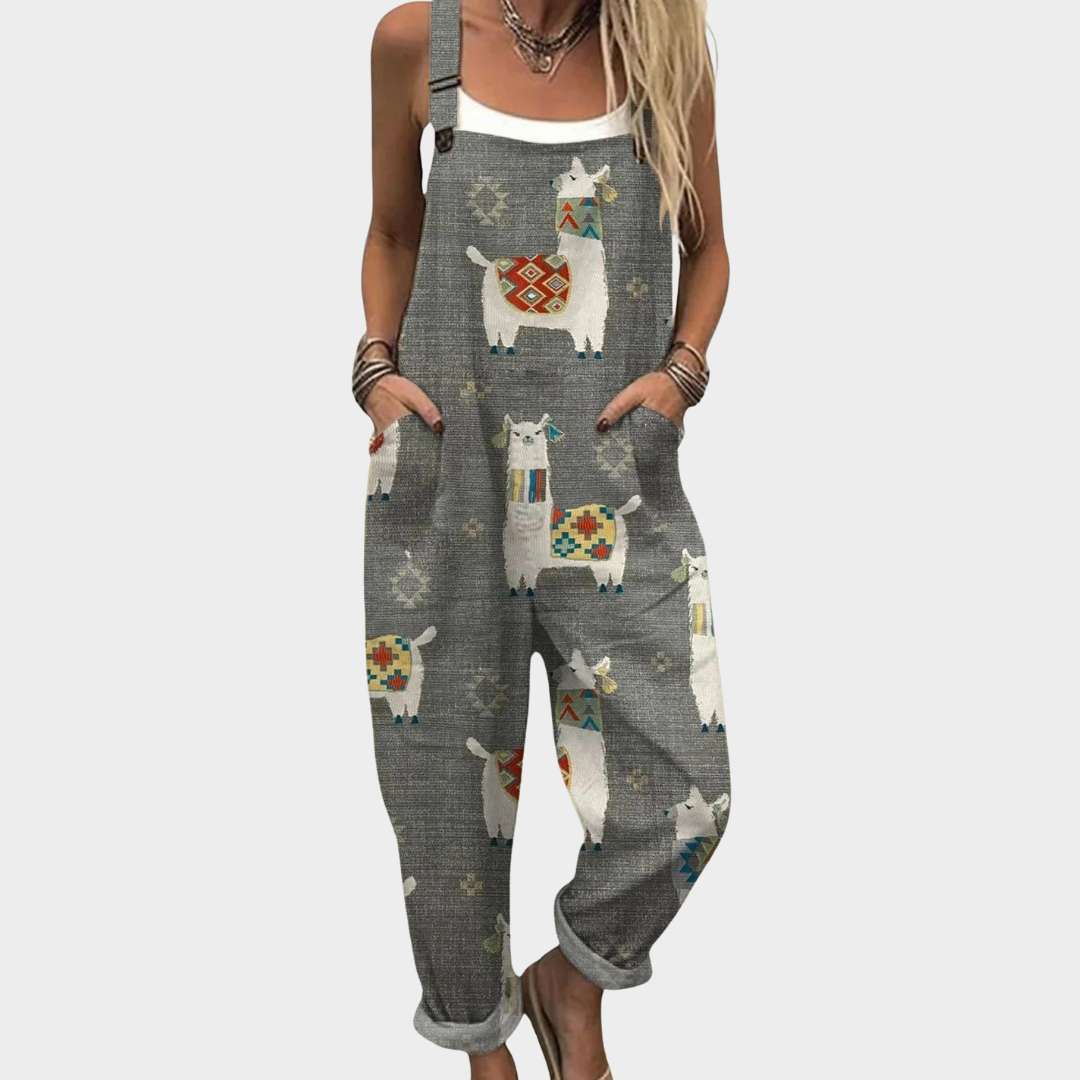 Irene | Comfortable grey Art Jumpsuit