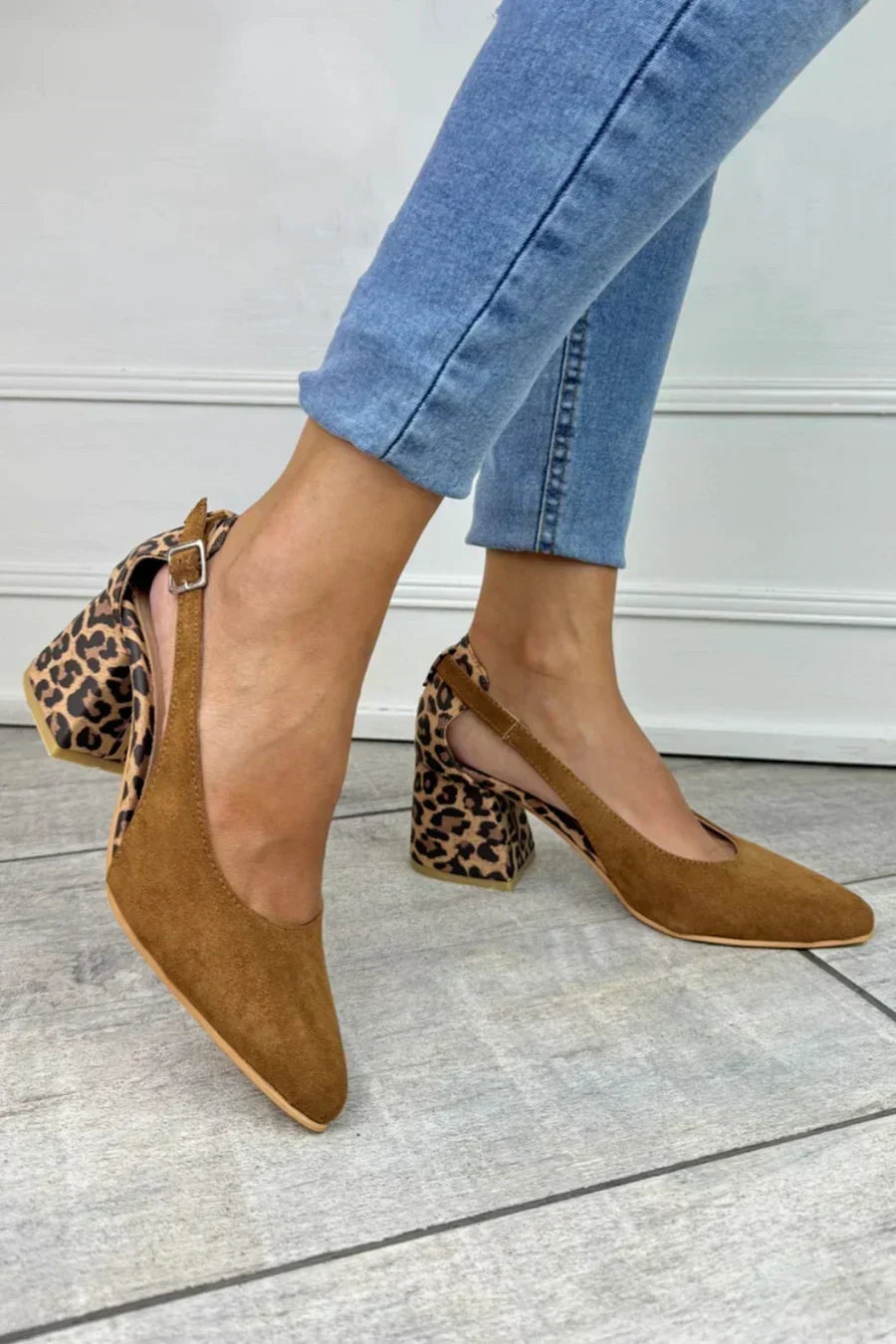 Darlene | Stylish Slingback Leopard Print Heels