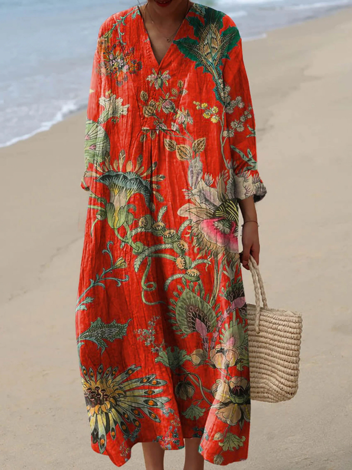 Seraphina | Vintage Floral Pattern Art Print Dress